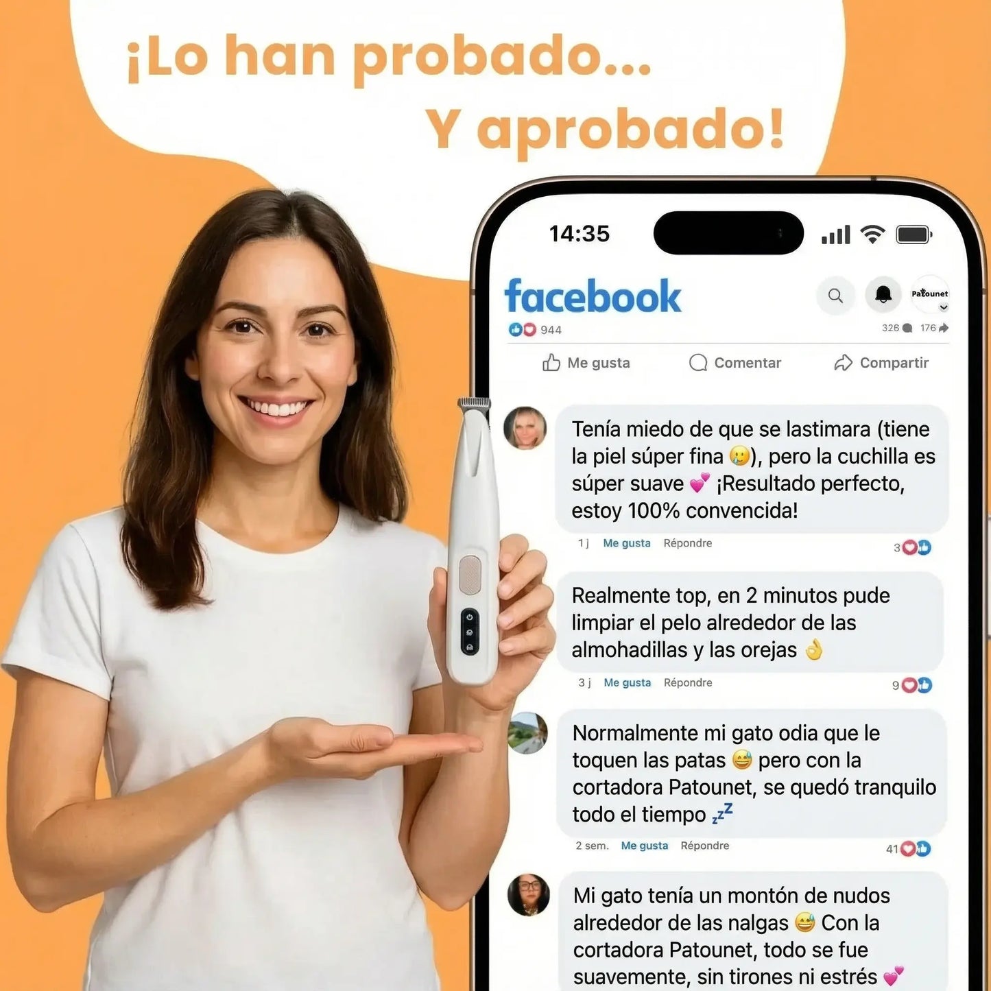 Patounet - Cortapelos de precisión para gatos